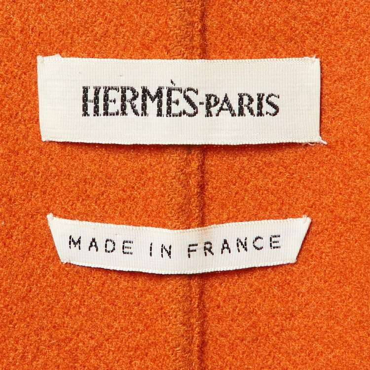 Pre Owned Hermes Orange Cashmere Top & Cardigan Set M