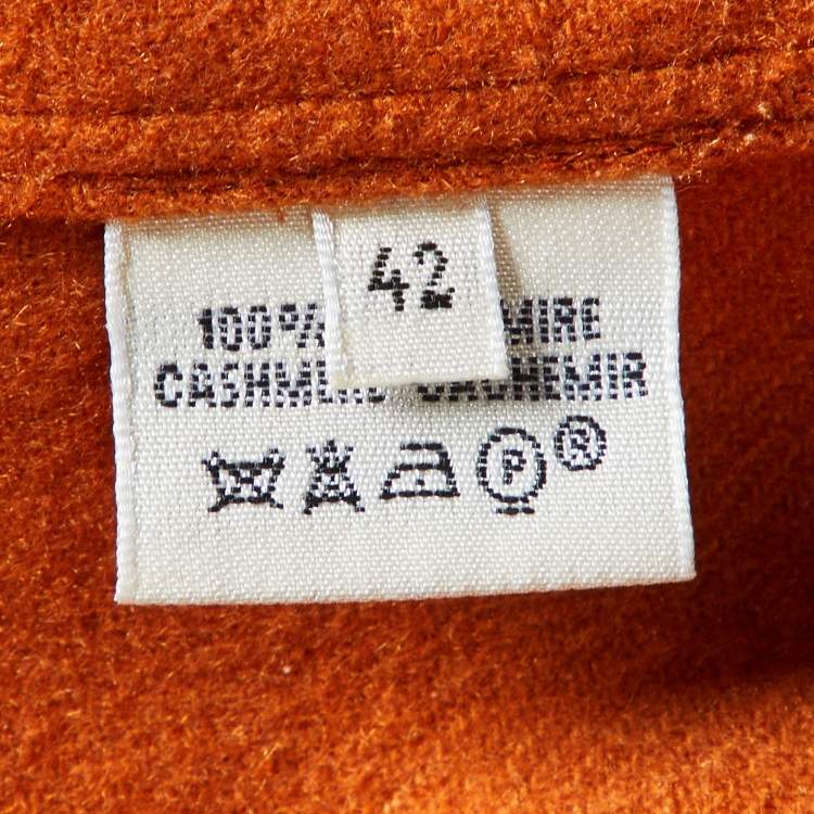 Pre Owned Hermes Orange Cashmere Top & Cardigan Set M