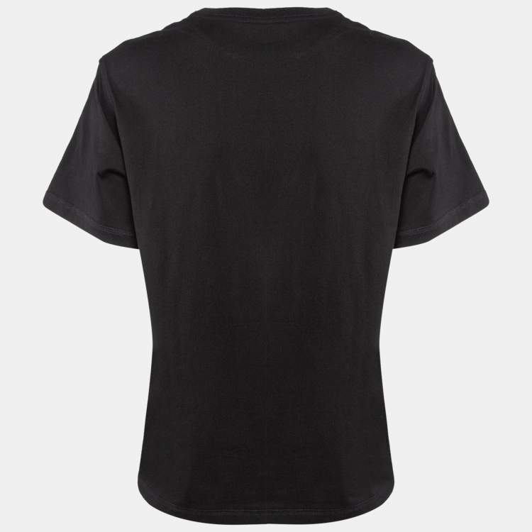 Pre Owned Hermes Black Clic-Clouc Print Cotton Knit T-Shirt S