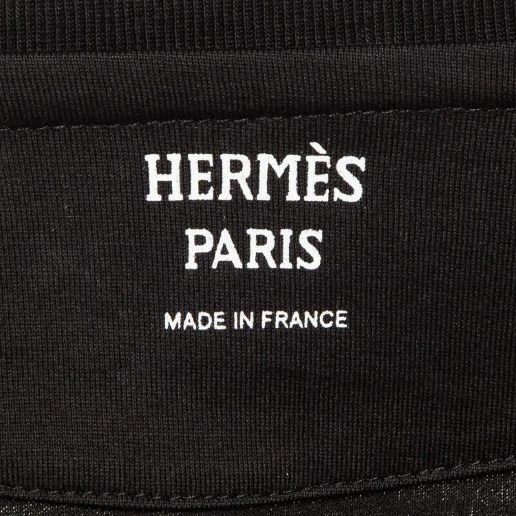 Pre Owned Hermes Black Clic-Clouc Print Cotton Knit T-Shirt S