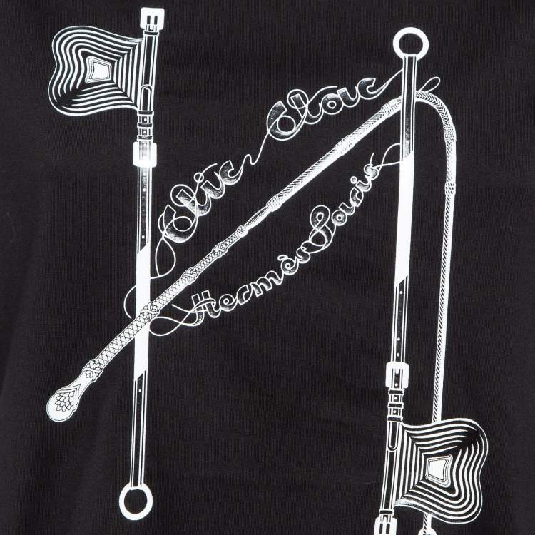 Pre Owned Hermes Black Clic-Clouc Print Cotton Knit T-Shirt S