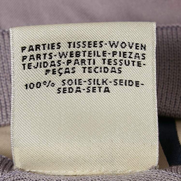Pre Owned Hermes Purple Robe Print Silk & Knit Shift Dress M