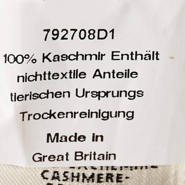 Pre Owned Hermes Cream Cashmere Button Front Long Cardigan M
