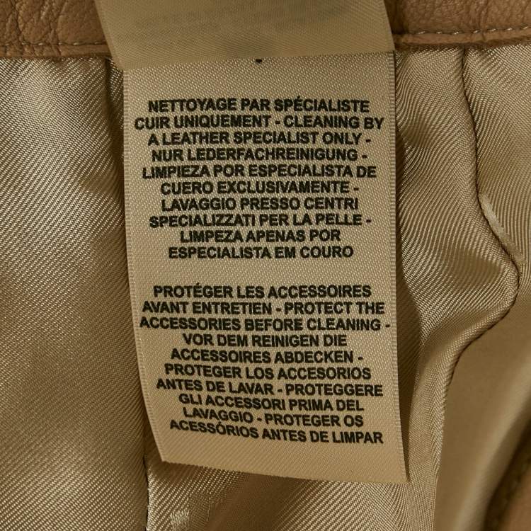 Pre Owned Hermès Beige Leather Pink Tuck Detail Shorts M