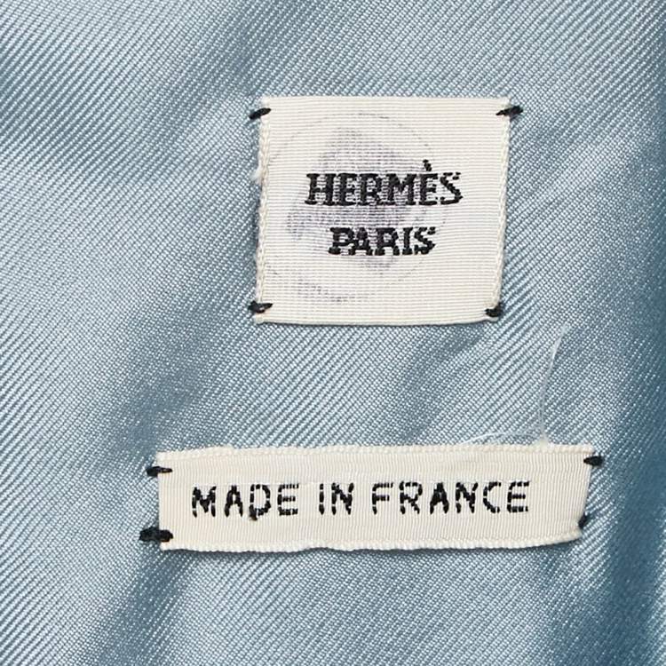 Pre Owned Hermès Blue Crepe Belted Sleeveless Mini Dress L