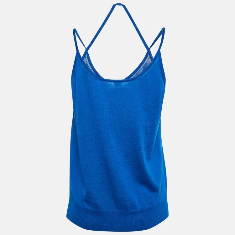 Pre Owned Hermès Blue Cashmere Knit Camisole L