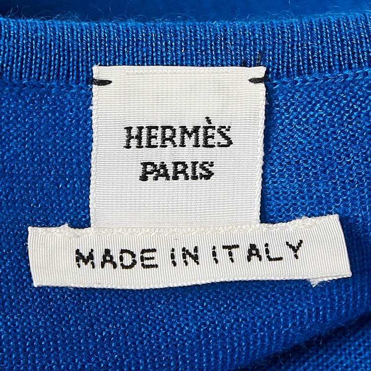 Pre Owned Hermès Blue Cashmere Knit Camisole L