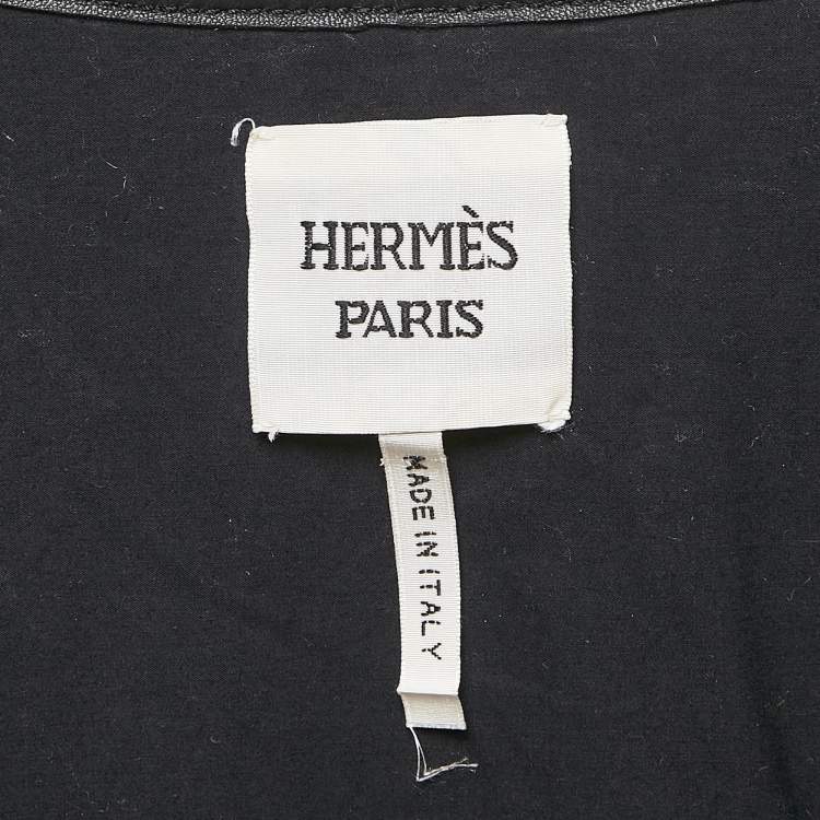 Pre Owned Hermès Multicolor Patterned Leather Long Jacket S