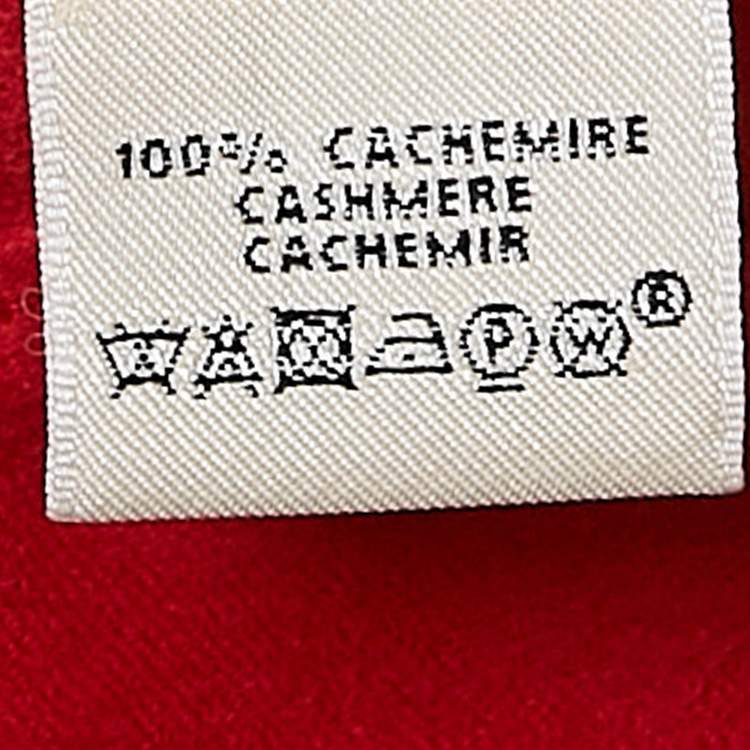 Pre Owned Hermès Red Cashmere Mid-Length Coat M