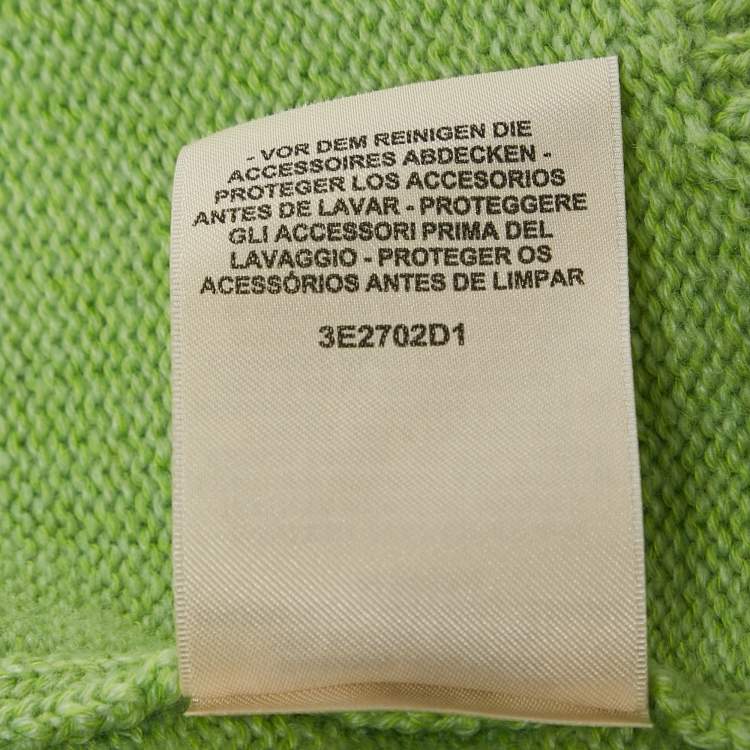 Pre Owned Hermes Green Cashmere Blend Button Front Cardigan M