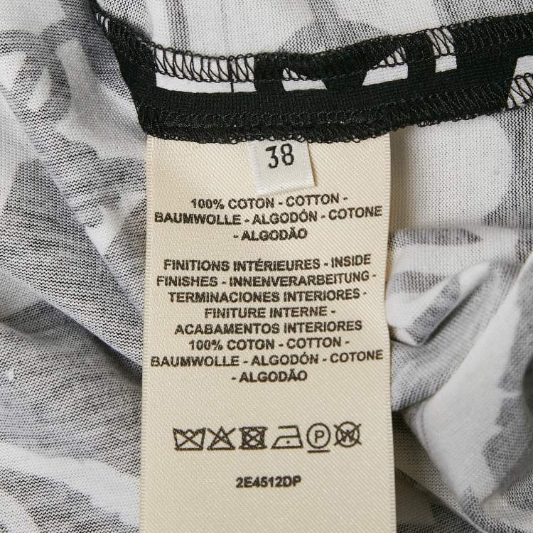 Pre Owned Hermès Black/White Printed Cotton Knit Cliquetis Mini Dress M