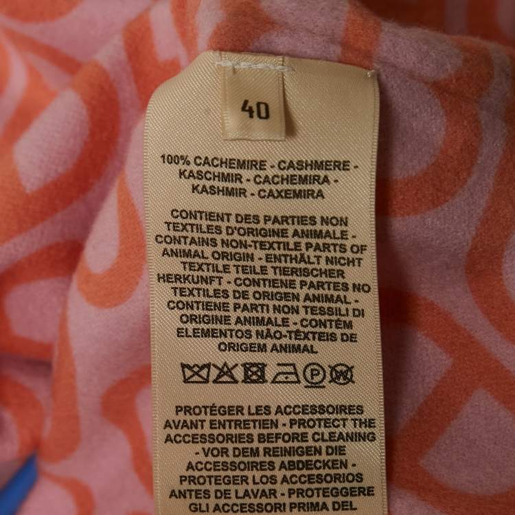 Pre Owned Hermes Light Orange Wool Belted Sleeveless Overcoat M