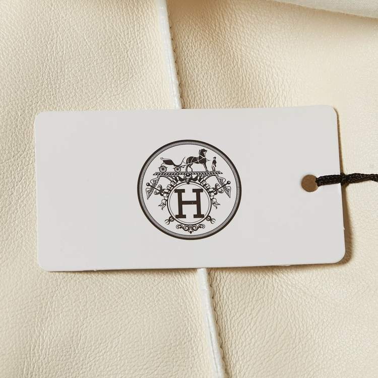 Pre Owned Hermès Off White Leather Shorts S