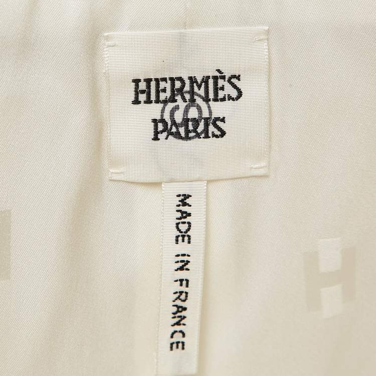 Pre Owned Hermès Off White Leather Shorts S