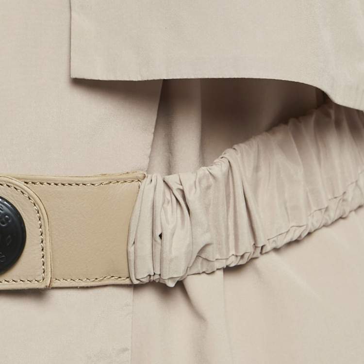 Pre Owned Hermès Beige Silk Belted Coat M