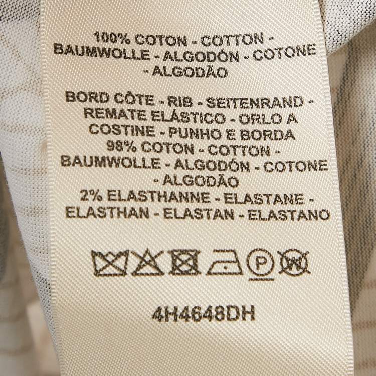 Pre Owned Hermes Cream Effet Kaleidoscope Print Jersey T-Shirt M