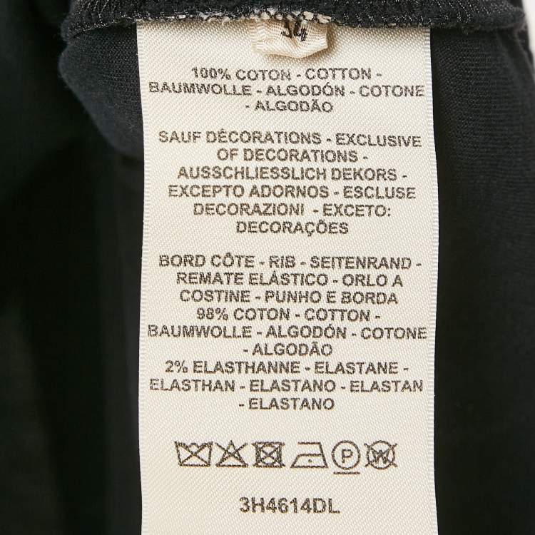 مملوكة مسبقًا Hermes Black Jersey Embroidered Pocket T-Shirt S