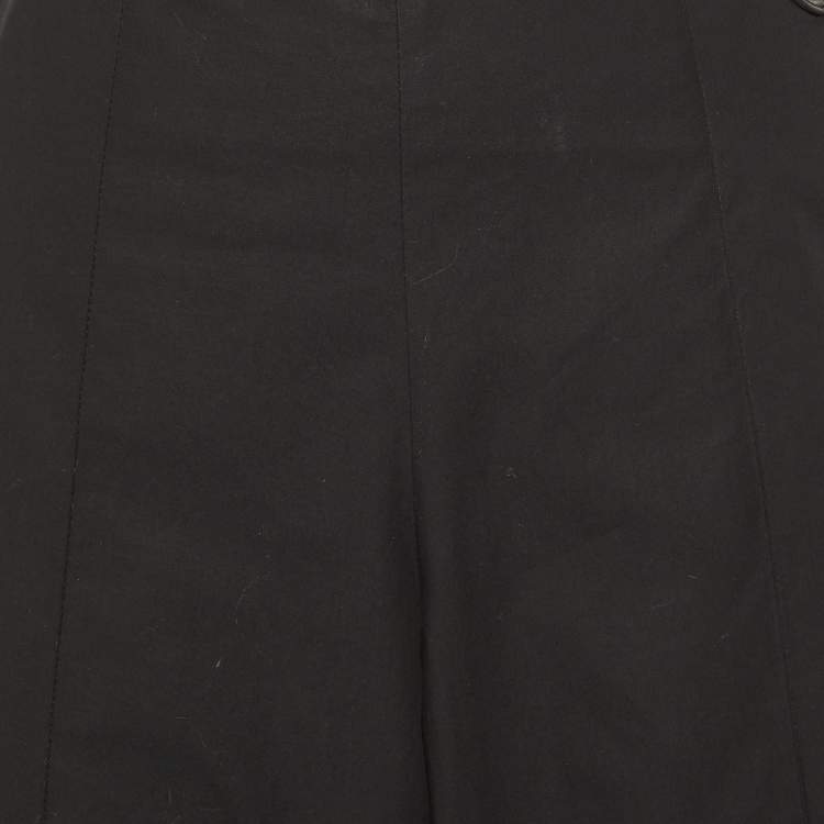 Pre Owned Hermes Black Cotton Wide Leg Pants M
