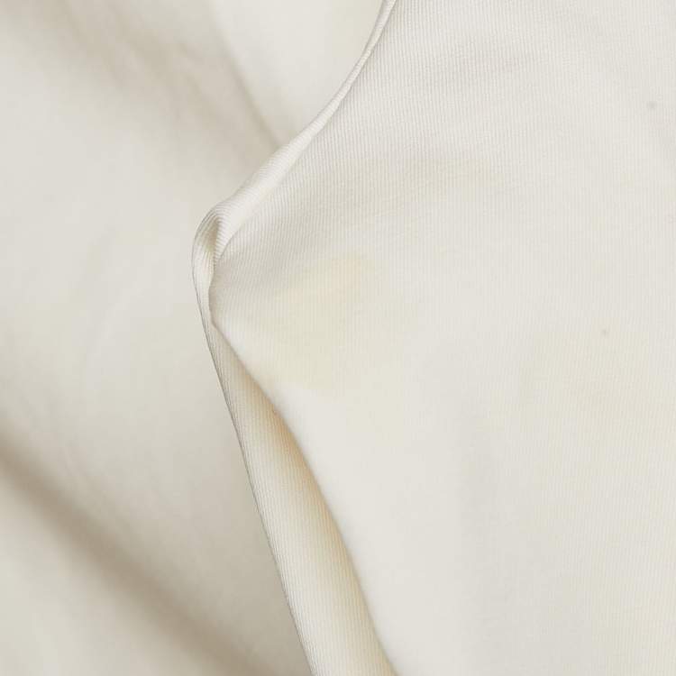 Pre Owned Hermes White Cotton Straight Leg Trousers S