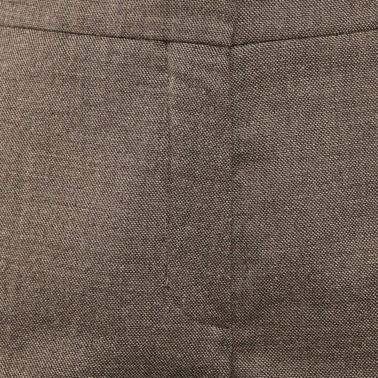 Pre Owned Hermes Brown Patterned Wool Trousers M