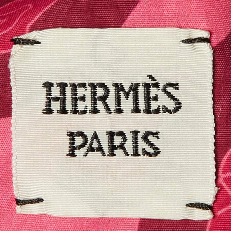 Pre Owned Hermes Pink Printed Nylon Zip Up Vest M