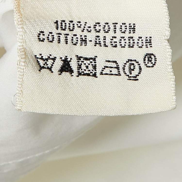 Pre Owned Hermes White Cotton Paneled Shirt Dress M