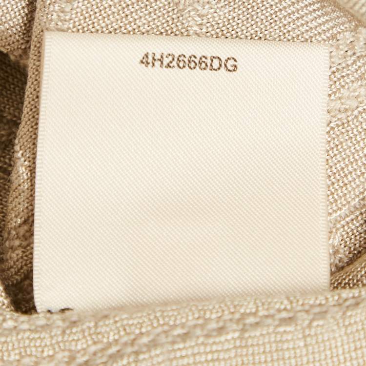 Pre Owned Hermès Beige Wool Blend Short Sleeve Kaleidoscope Effect Sweater M