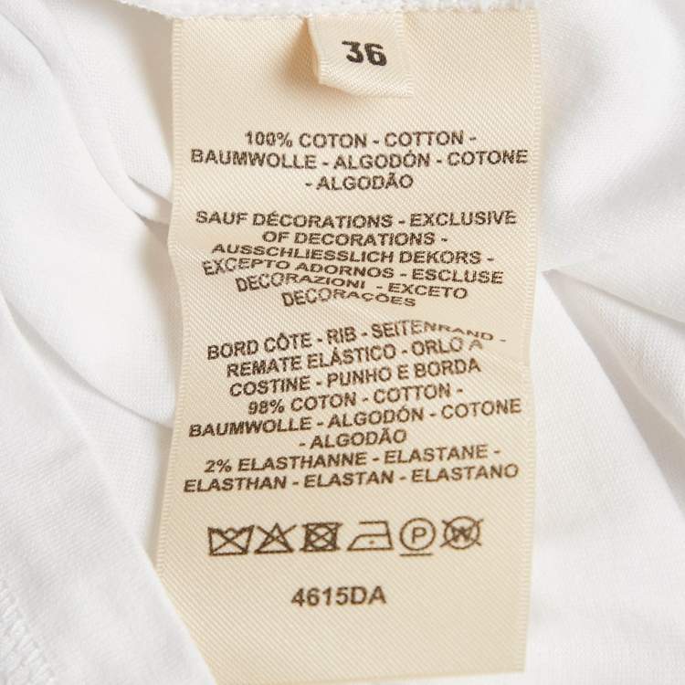 مملوكة مسبقًا Hermes White Cotton Embroidered Pocket T-Shirt S