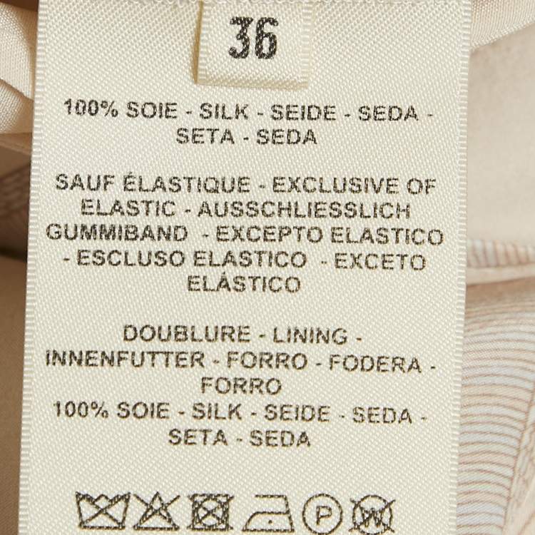 Pre Owned Hermes Pink Printed Silk Trousers S