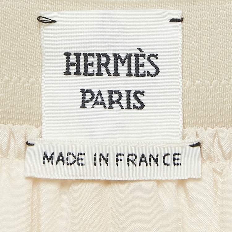 Pre Owned Hermes Pink Printed Silk Trousers S