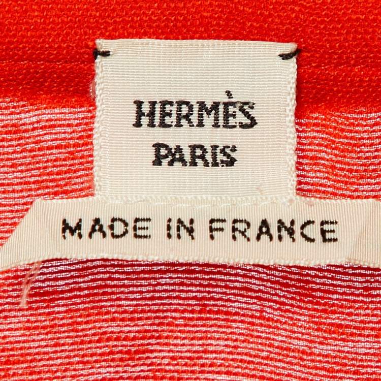 Pre Owned Hermes Bright Red Silk V-Neck Long Tunic Dress S