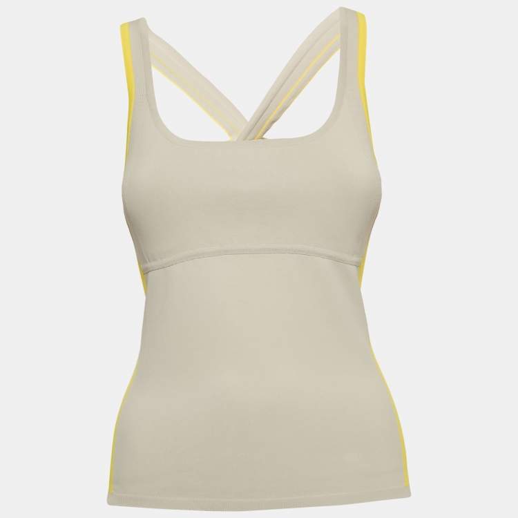 Pre Owned Hermès Grey Stretch Knit Padded Tank Top S