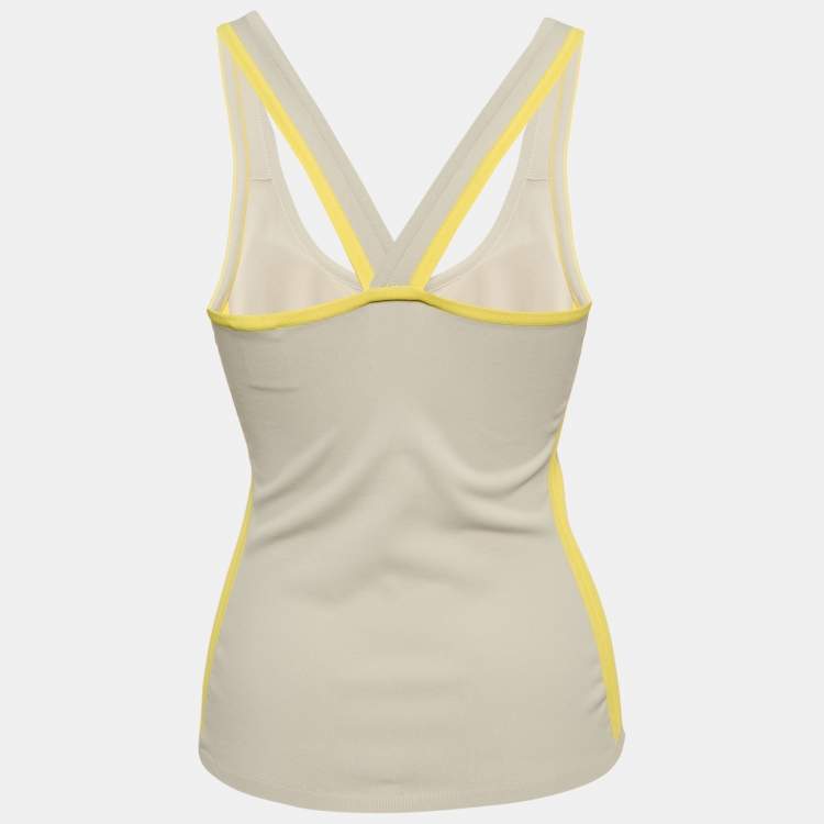 Pre Owned Hermès Grey Stretch Knit Padded Tank Top S