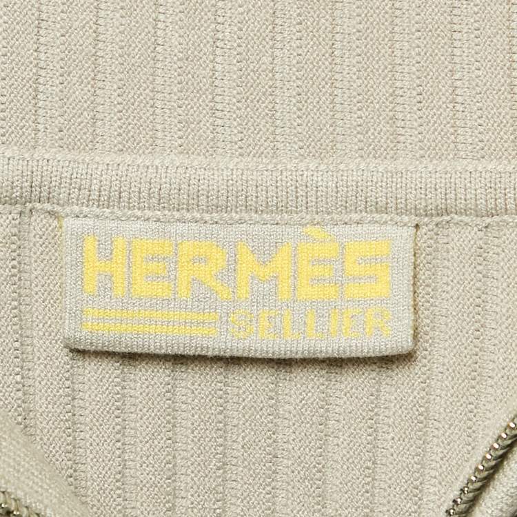 Pre Owned Hermes Grey Stretch Knit Yoga Pullover XS
