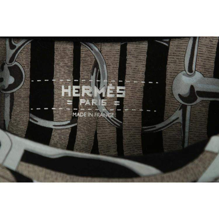 Pre Owned Hermes Grey Printed Dress