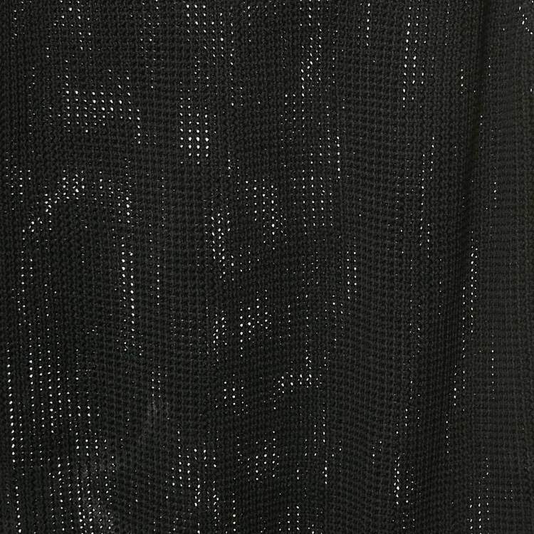 Pre Owned Hermès Black Rib Knit Off-Shoulder Top M