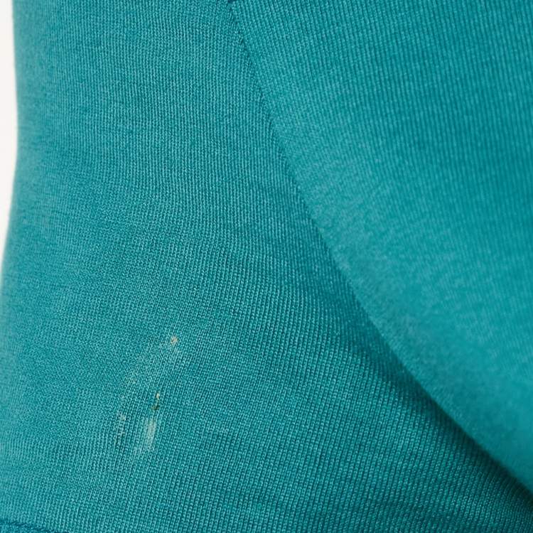 Pre Owned Hermes Green Cotton H Embroidered Pocket Detail T-Shirt M