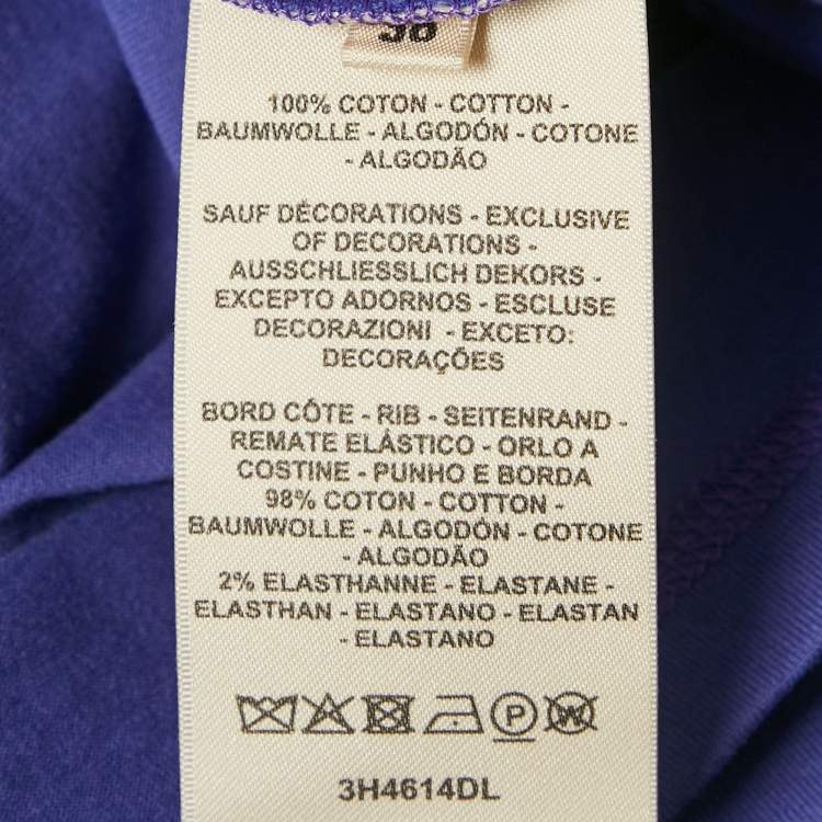 Pre Owned Hermes Purple Cotton H Embroidered Pocket T-Shirt M