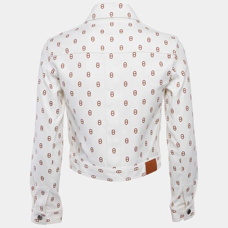 Pre Owned Hermès Off-White Printed Cotton Jacket S