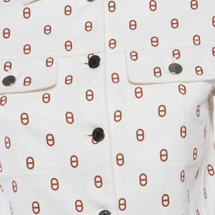 Pre Owned Hermès Off-White Printed Cotton Jacket S