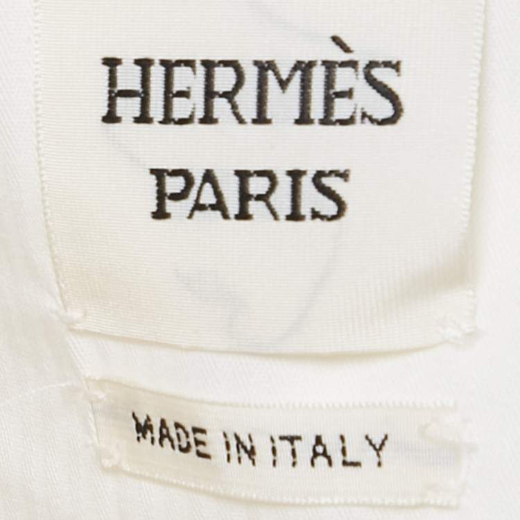 Pre Owned Hermès Off-White Printed Cotton Jacket S
