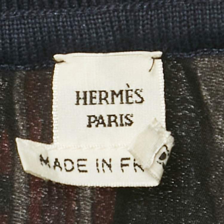 Pre Owned Hermes Multicolor Printe Silk Skirt M