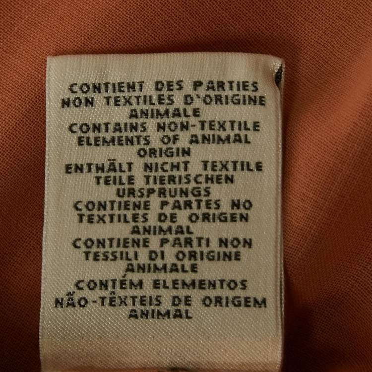 Pre Owned Hermes Peach/Light Orange Wool Shirt Dress M