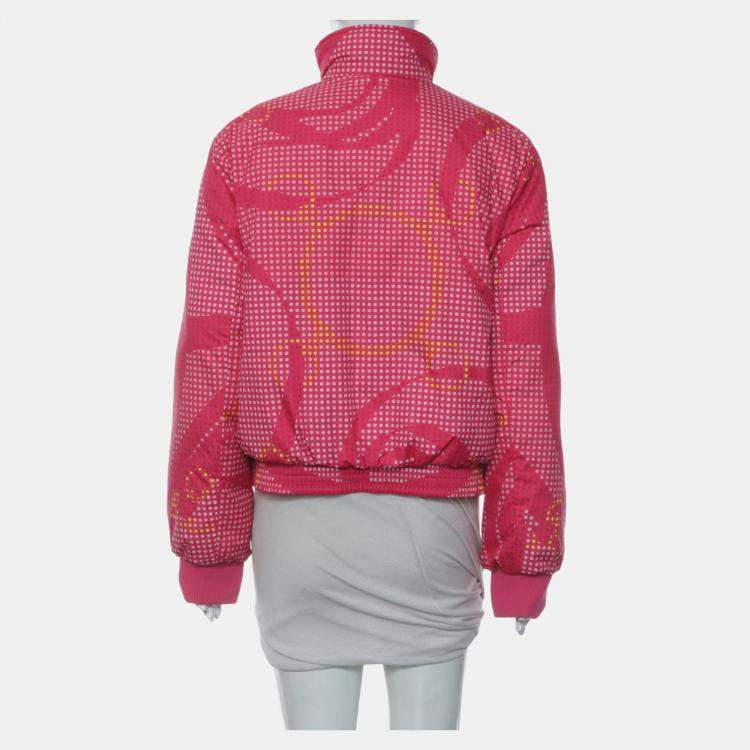 Pre Owned Hermes "Promenade du Matin Pois" Short Reversible Puffer Coat FR 38