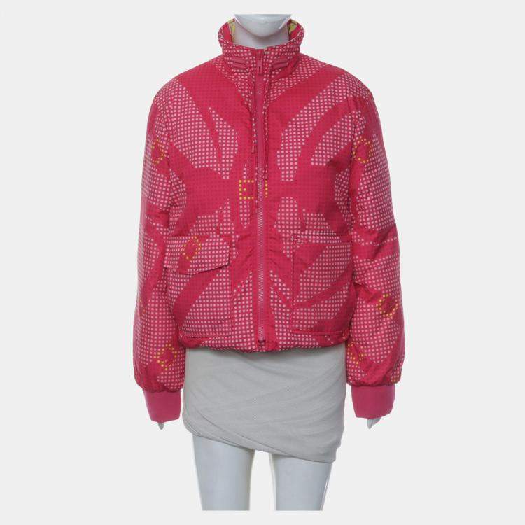 Pre Owned Hermes "Promenade du Matin Pois" Short Reversible Puffer Coat FR 38