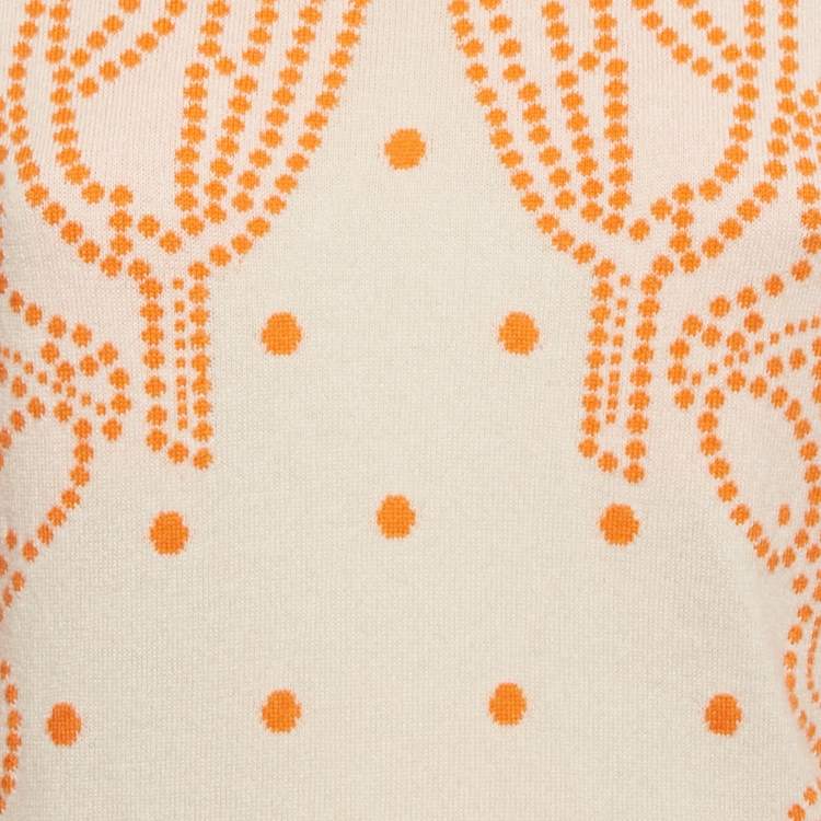 Pre Owned Hermes Orange Cashmere Brides de Gala Sweater M