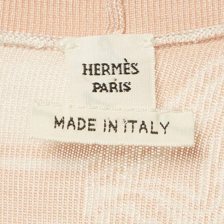 Pre Owned Hermes Rose Silk Blend En Desordre Finesse Cardigan M
