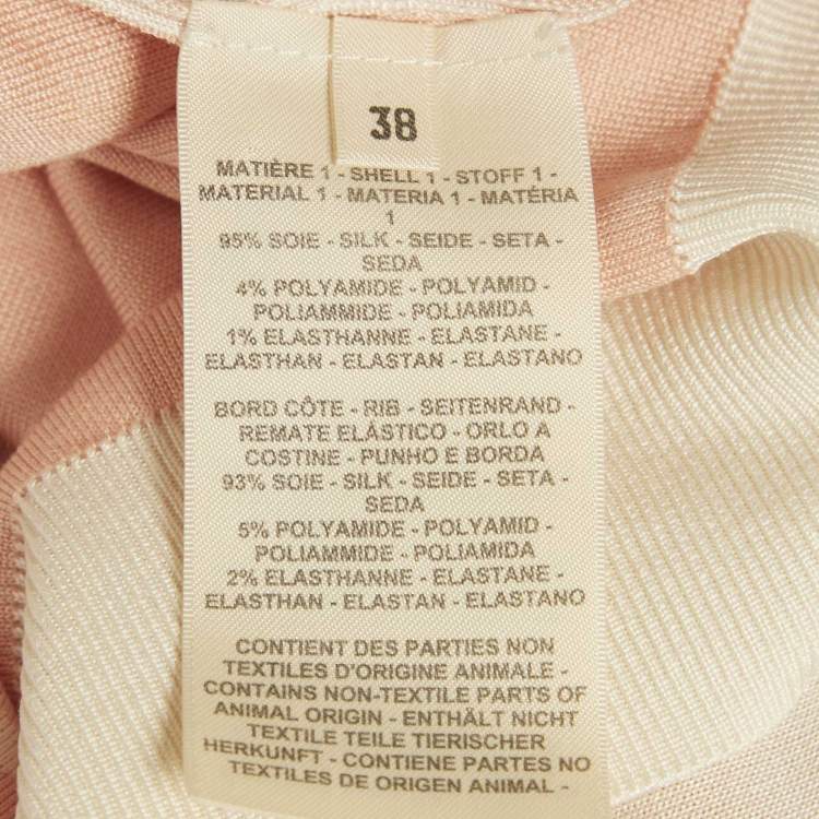 Pre Owned Hermes Rose Silk Blend En Desordre Finesse Cardigan M