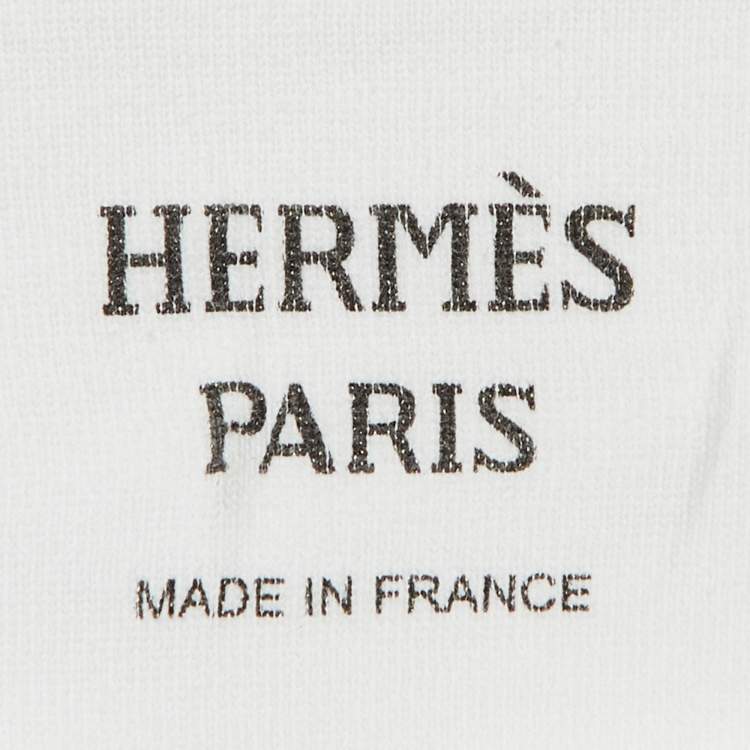 مملوكة مسبقًا Hermes White L'Instruction du Roy Cotton Crew Neck T-Shirt M 