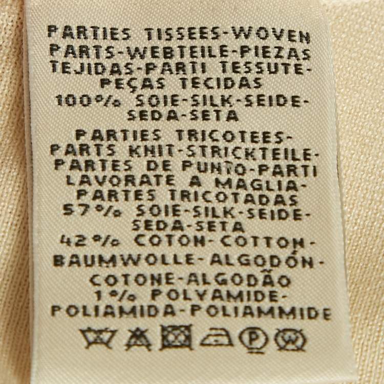Pre Owned Hermes Cream Printed Silk & Cotton Knit Twillaine Sweater L